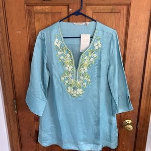 Soft Surroundings NWT embroidered blouse